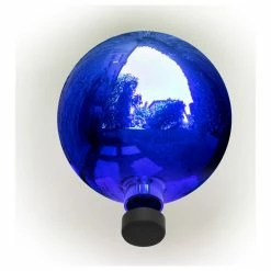 Alpine Corporation 10" Diameter Indoor/Outdoor Glass Gazing Globe Festive Yard Décor, Blue -home bar shop fbe106800f4a2710 3488 w800 h800 b1 p0