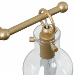 LNC Lighting LNC Modern 3-Light Matte Gold Teaedrop Shade Clear Glass Bathroom Lighting -home bar shop fc51121a001a4d5e 6378 w800 h800 b1 p0