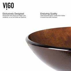 VIGO Brown And Gold Fusion Glass Vessel Sink And Faucet Set, Chrome -home bar shop fc71ba8b0e9ed8bf 7700 w800 h800 b0 p0