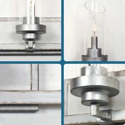 Kira Home Sierra 22" Farmhouse / Bathroom Light, Cylinder Glass Shades, White -home bar shop fde1391d02319065 8457 w800 h800 b0 p0