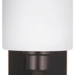 Bailey Street Home 1 Light LED Steel Wall Sconce Etched/White Glass-8.25 Inches H By 5.5 Inches W