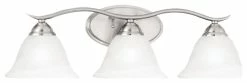 Elk Home Prestige 3-Light Wall Lamp, Brushed Nickel With Alabaster Glass