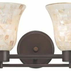 Destination Lighting Bathroom Light With Mosaic Glass In Bronze Finish