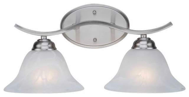 Lights Reimagined Hollyslope Bath Vanity, 2-Light, Brushed Nickel, Marbelized Glass Shade, 16.25"W 1 Lights Reimagined Hollyslope Bath Vanity, 2-Light, Brushed Nickel, Marbelized Glass Shade, 16.25"W