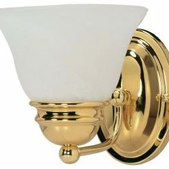 Satco Products Nuvo Empire 1 Light 7" Vanity With Alabaster Glass Bell Shades