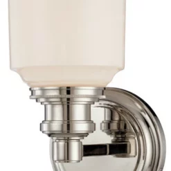 Hudson Valley Lighting Windham 1-Light Bath And Vanity With Opal Glossy Glass Shade, Satin Nickel