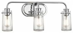 Kichler 45459 Braelyn 3 Light 24" Seeded Glass Vanity Light - Chrome