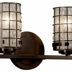 Justice Designs Wire Glass Atlas 2-LT Bath Bar - Dark Bronze