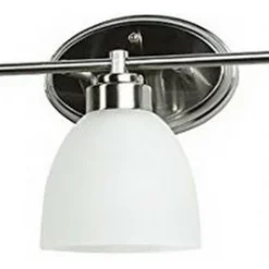 AFX, Inc. Satin Nickel And Frosted Glass Integrated LED 3 Light Vanity Bath Wall