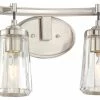 Minka Aire 2-Light Bath In Brushed Nickel With Clear Glass