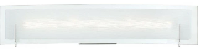 Quoizel Stream Bath Vanity Light, LED, Chrome, Curved Etched Glass Shade, 23.5"W 1 Quoizel Stream Bath Vanity Light, LED, Chrome, Curved Etched Glass Shade, 23.5"W