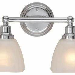 Craftmade Bradley 2-Light Vanity, Chrome, Frosted Glass