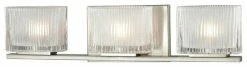 Elk Home Chiseled Glass 3-Light Bath, Brushed Nickel