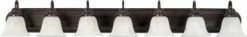 Maxim Lighting International Maxim Lighting Essentials 7-Light Bath Vanity, Oil Rubbed Bronze, Marble Glass