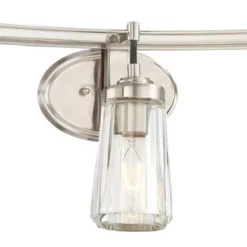 Minka Aire 3-Light Bath In Brushed Nickel With Clear Glass