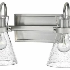 Millennium Lighting Incorporated Brushed Nickel Sconce With Clear Seeded Glass