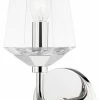 Hudson Valley Lighting Kayla 1-Light Bath Bracket, Polished Nickel, Clear Glass
