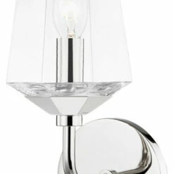 Hudson Valley Lighting Kayla 1-Light Bath Bracket, Polished Nickel, Clear Glass