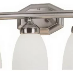 Trans Globe Lighting Brushed Nickel And White Frosted Glass Energy Star 3 Light LED Bath Wall