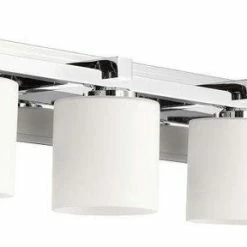 Joshua Marshal Four Light Chrome Satin Opal Glass Vanity