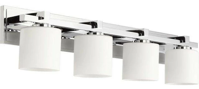 Joshua Marshal Four Light Chrome Satin Opal Glass Vanity 1 Joshua Marshal Four Light Chrome Satin Opal Glass Vanity