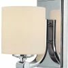 Elk Home Slide 1 Light Vanity, Chrome And White Opal Glass