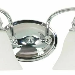 Satco Products Nuvo Empire 2 Light 15" Vanity With Alabaster Glass Bell Shades