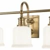 Hudson Valley Lighting Keswick 3-Light Bath And Vanity With Opal Glossy Glass Shade, Aged Brass