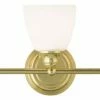 World Of Crystal Bathroom Vanity 3 Light With Hand Blown Satin Opal White Glass Polished Brass