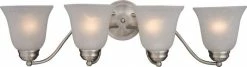 Maxim Lighting International Maxim Basix Four Light Satin Nickel Ice Glass Vanity