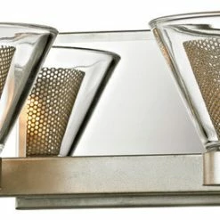 Troy Lighting Wink 13" LED Bath Wall Sconce, Silver Leaf, Clear Glass