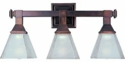 Joshua Marshal Three Light Oil Rubbed Bronze Frosted Glass Vanity