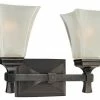 Hudson Valley Lighting Kirkland 2-Light Bath And Vanity With Glass Shade, Old Bronze