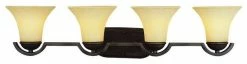 Trans Globe Lighting Oil Rubbed Bronze And Tea Stained Glass 4-Light Bath Vanity