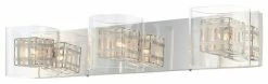 Minka Aire Jewel Box 3-Light Bath, Chrome With Chrome W/Clear Glass Glass