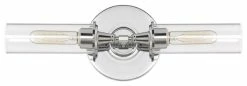 Craftmade Modina 2-Light Linear Wall Sconce, Chrome With Clear Glass