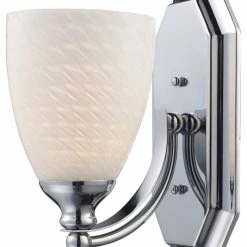 Elk Home Celina 1-Light Vanity, Polished Chrome And White Swirl Glass