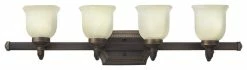 Hinkley Olde Bronze 4-Light Bath Wall With Spanish Alabaster Glass