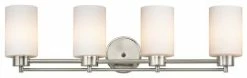 Destination Lighting Modern Bathroom Light With White Glass In Satin Nickel Finish