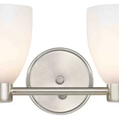 Destination Lighting Aon Fuse Contemporary Satin Nickel Bathroom Light With Bell Glass