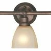 Craftmade Bradley 3-Light Vanity, Bronze With Light Tea-Stained Glass