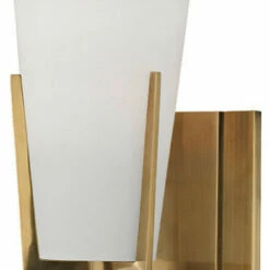 Hudson Valley Lighting Upton 1-Light Bath And Vanity With Frosted Glass Shade, Aged Brass