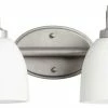 Joshua Marshal Two Light Satin Opal Glass Classic Nickel Vanity