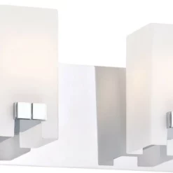 Elk Home Gemelo 2 Light Vanity, Chrome And White Opal Glass