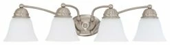 Satco Products Nuvo Empire 4-Light 29" Vanity W/ Frosted White Glass In Brushed Nickel Finish