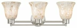 Destination Lighting Bathroom Light With Mosaic Glass In Satin Nickel Finish
