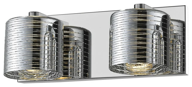 Z-LIte Sempter 2 Light Bathroom Vanity Light, 2, 1.76, Chrome Glass 1 Z-LIte Sempter 2 Light Bathroom Vanity Light, 2, 1.76, Chrome Glass