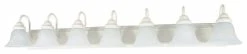 Satco Products Nuvo Ballerina 7-Light 48" Vanity & Wall W/ Alabaster Glass In Textured White