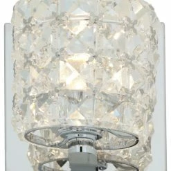 Access Lighting Prizm 1-Light Dimmable Vanity, Chrome With Clear Crystal Glass Shade
