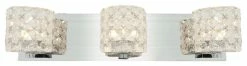 Access Lighting Prizm 3-Light Dimmable Vanity, Chrome With Clear Crystal Glass Shade